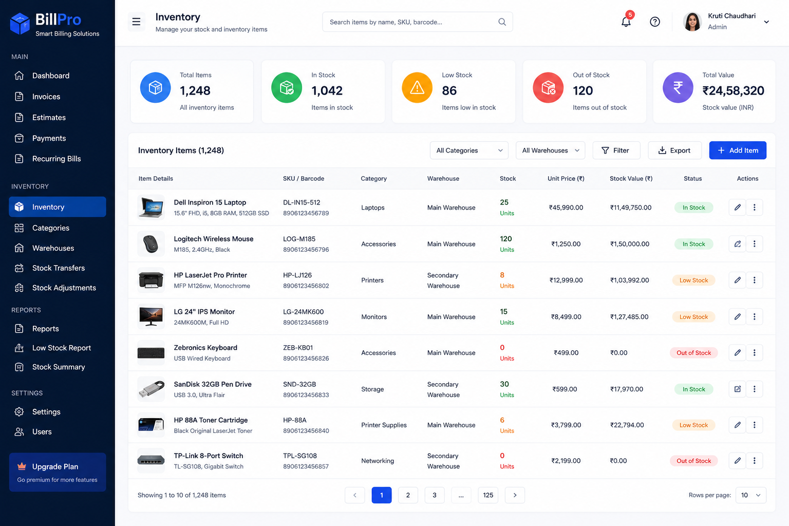 Billing System Inventory