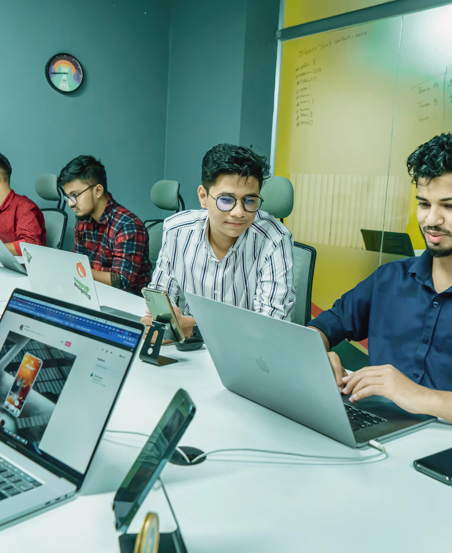 Interns learning at the office