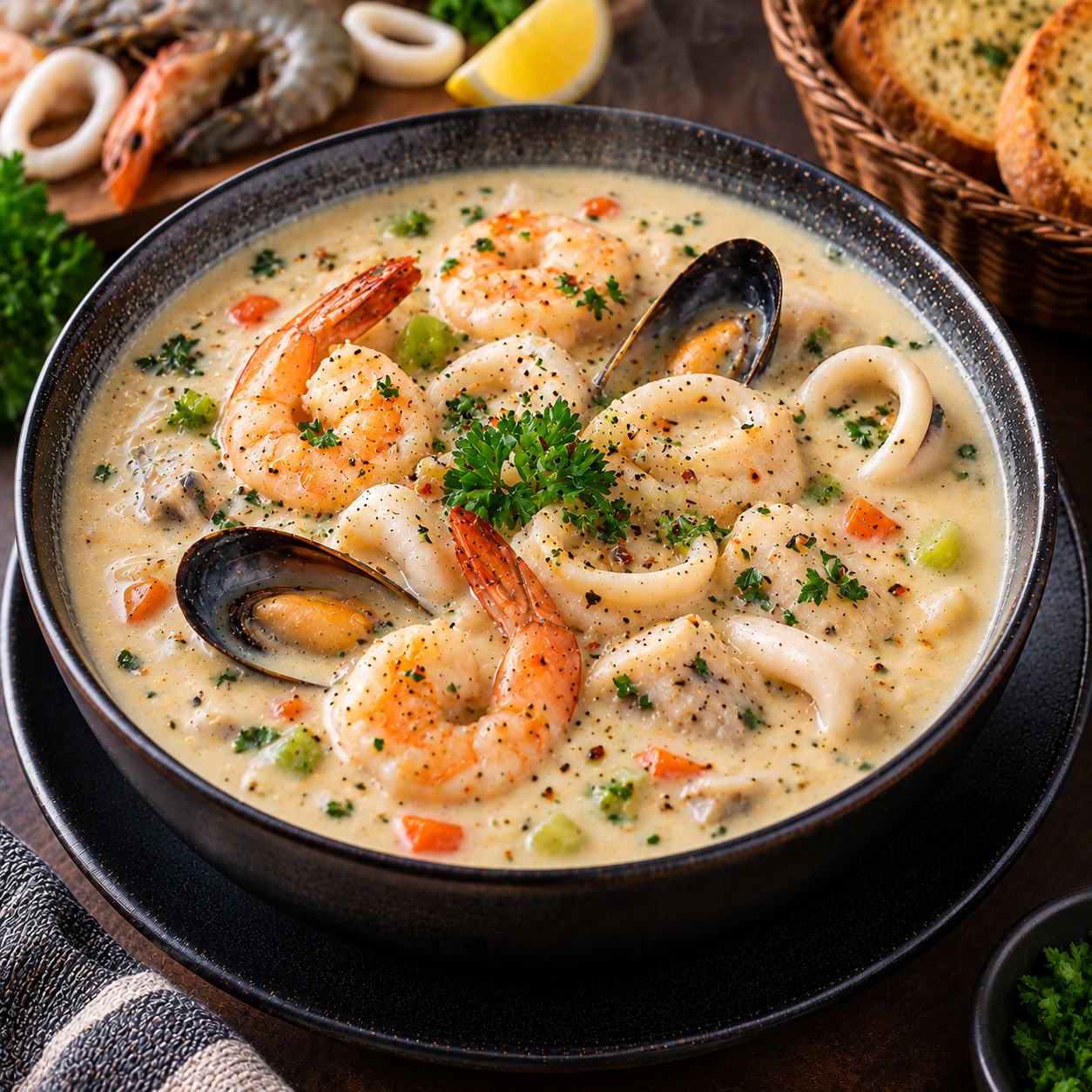 CREAM OF SEA FOOD SOUP