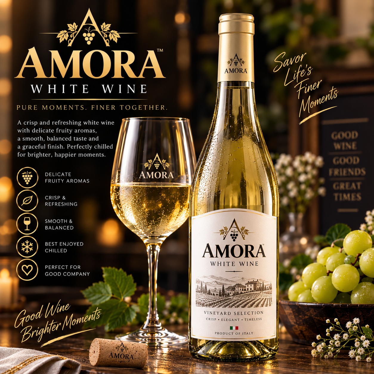 AMORA WHITE WINE BOTTEL
