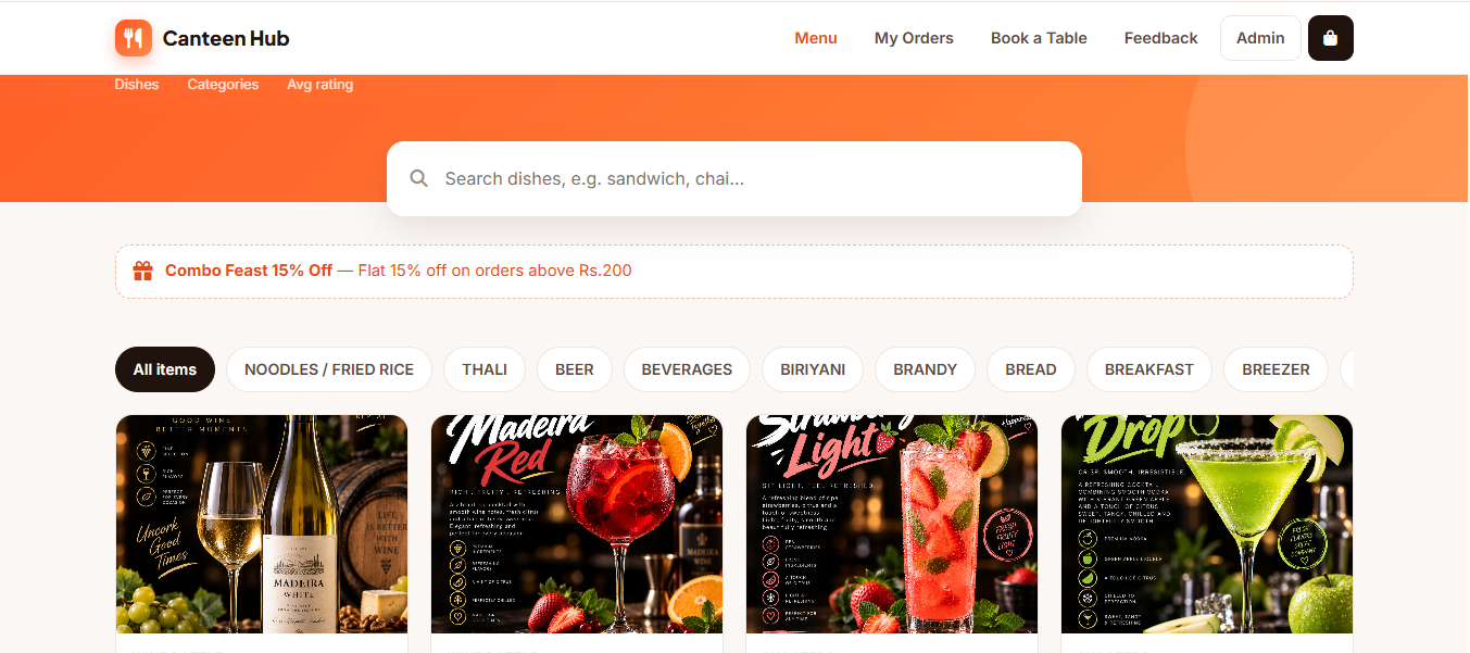 Customer Menu